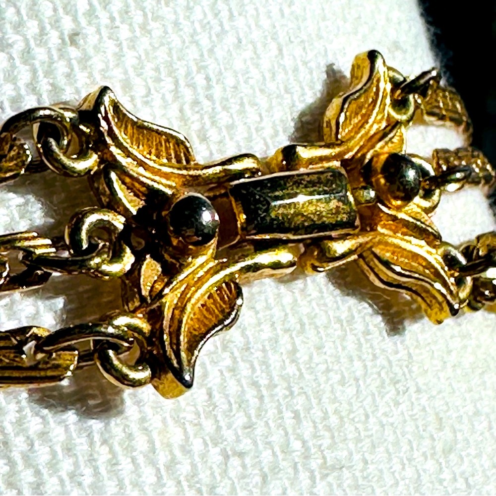 D’orlan - Vintage gold plated Y 6-strand necklace - Picture 2 of 14